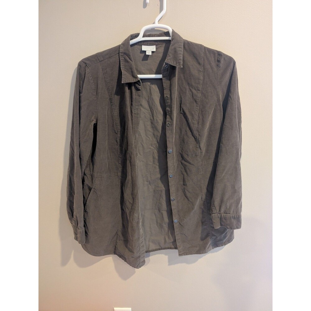 J Jill Jacket Womens Med Corduroy Mature Career Office Preppy Academia Brown